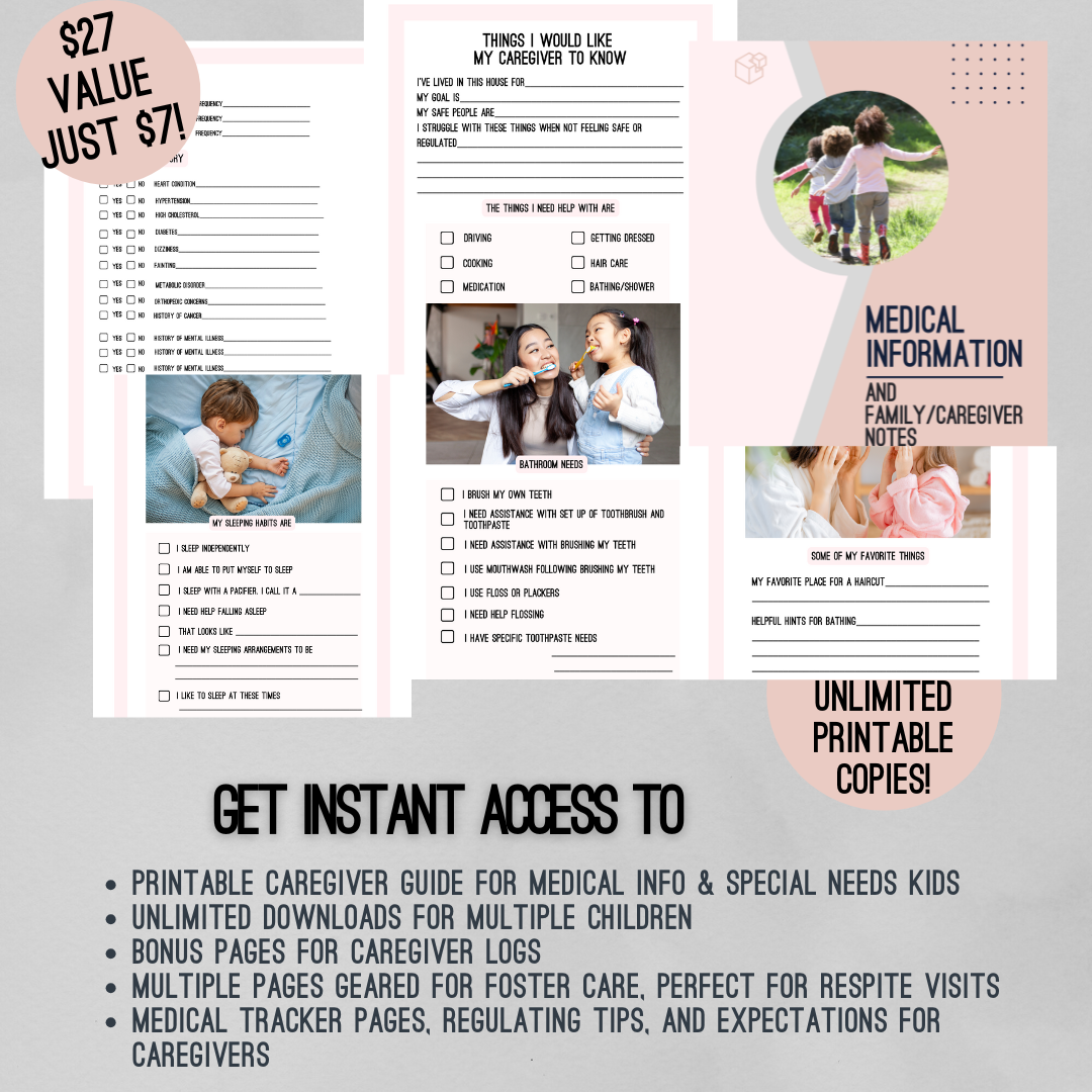 The Ultimate Caregiver Guide: A Printable Organizer for Your Child’s Needs