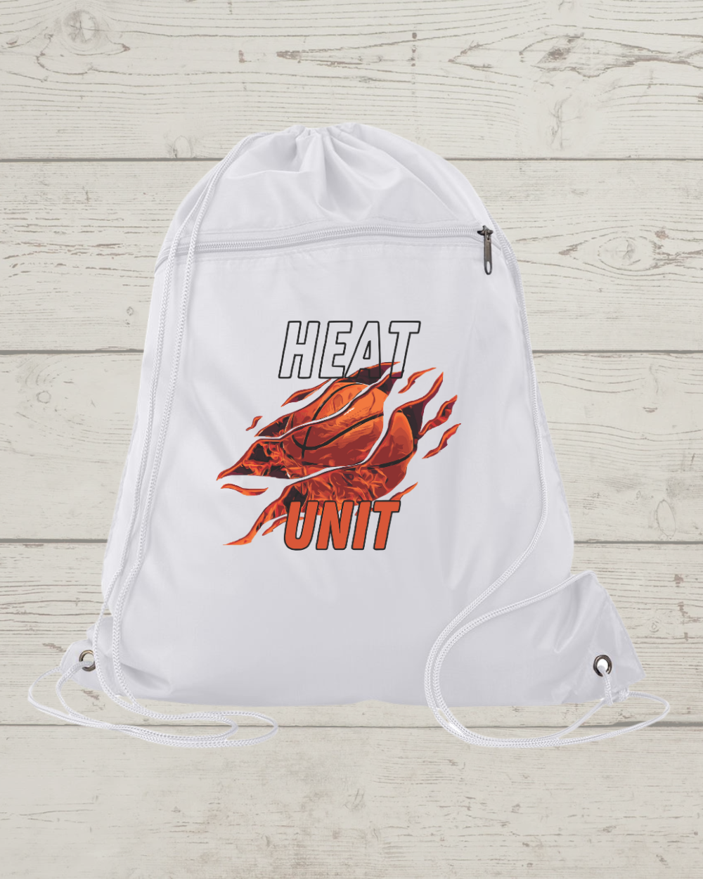 Heat Unit Cinch Bag in White