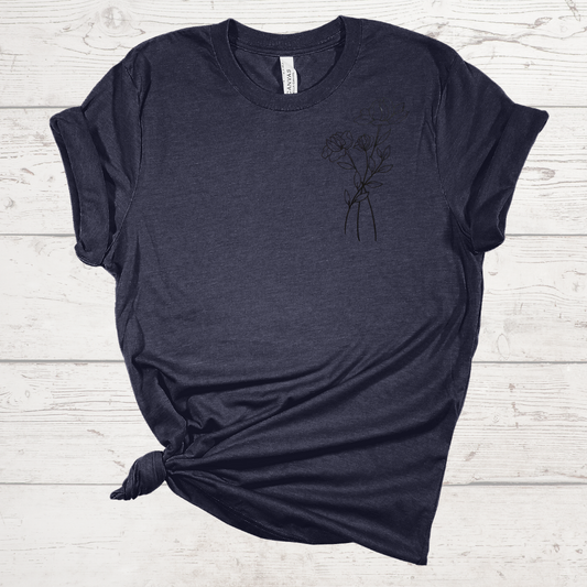 Flower Heather Navy Tee