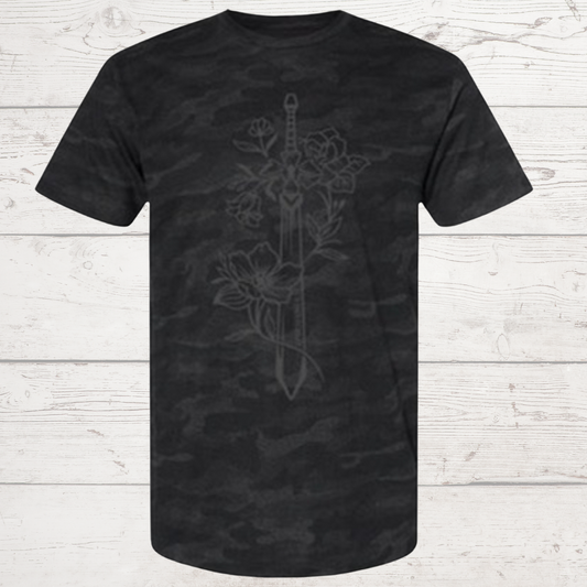 Black Camo Sword Tee
