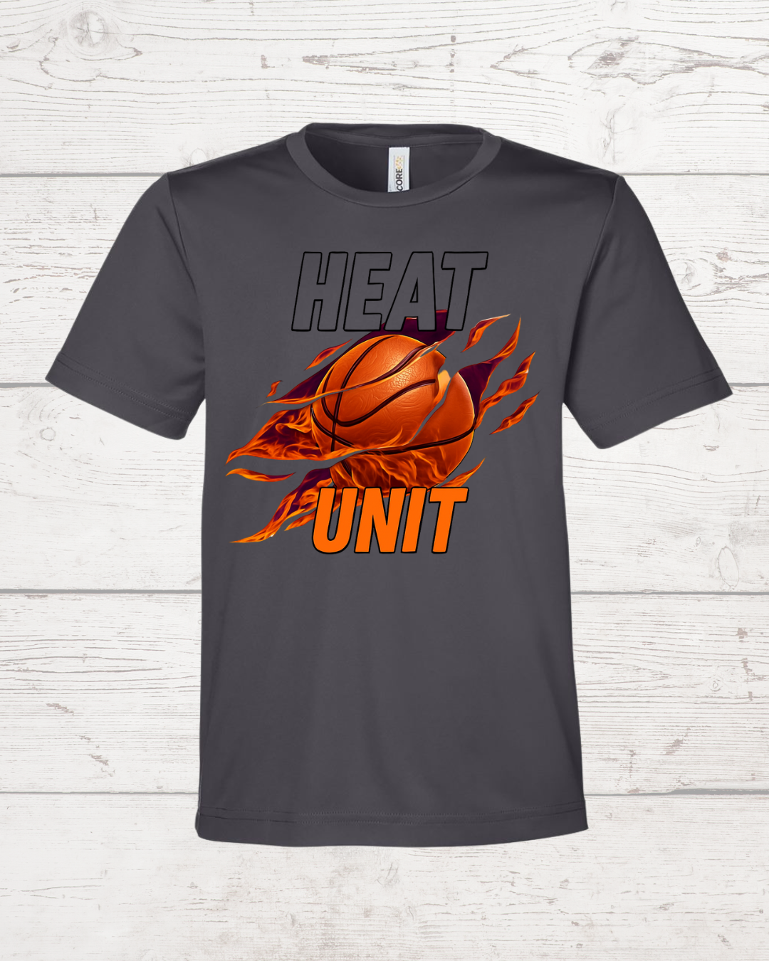 Heat Unit Kids and Adults Fan Tee in Carbon!