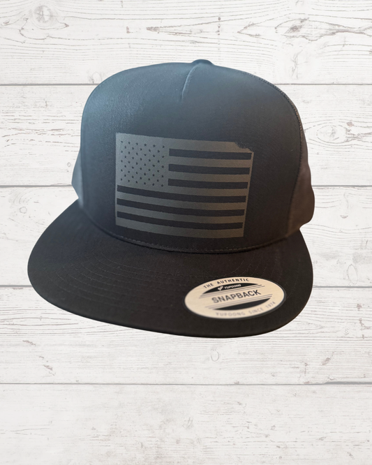 Black on Black Flag Trucker Hat