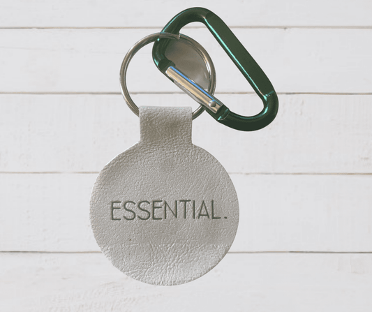 white essential key chain